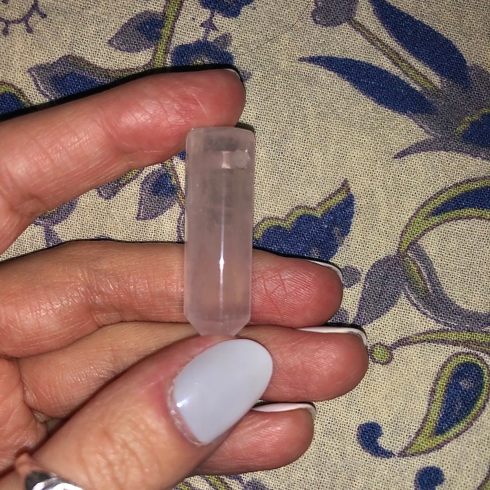 drilled genuine rose quartz pendant